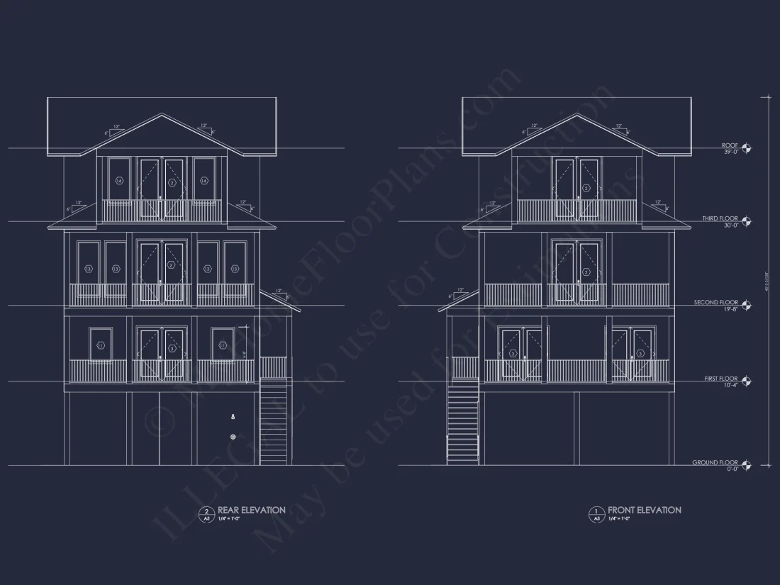 Stylish Beach house Floor Plan with CAD Designs and Blueprint