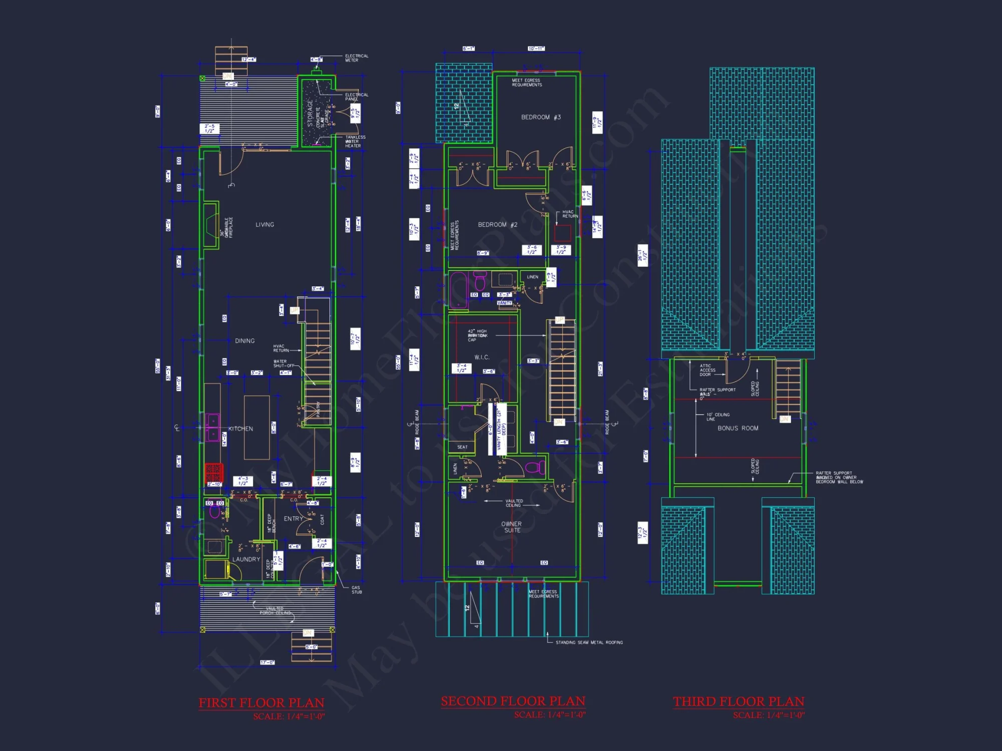 Modern Craftsman house Plan with Bonus Room and Open Floor Design