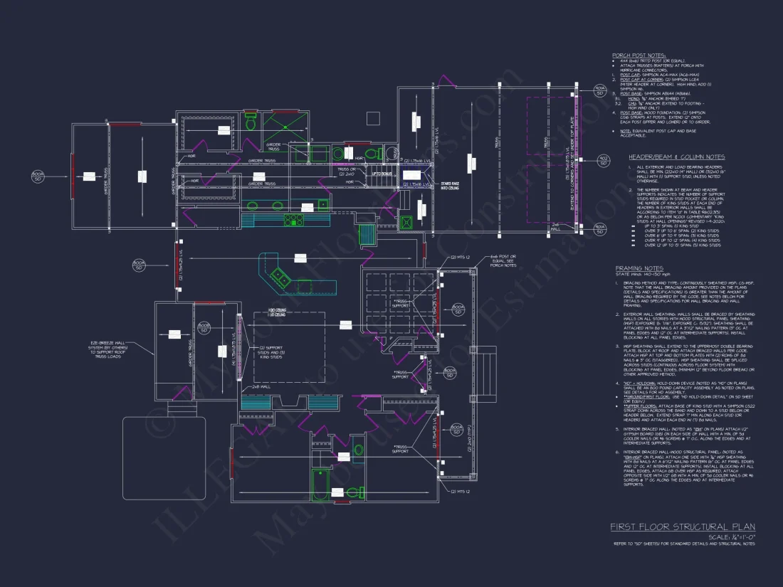 "Modern craftsman house plan featuring a spacious floor design and CAD blueprints"