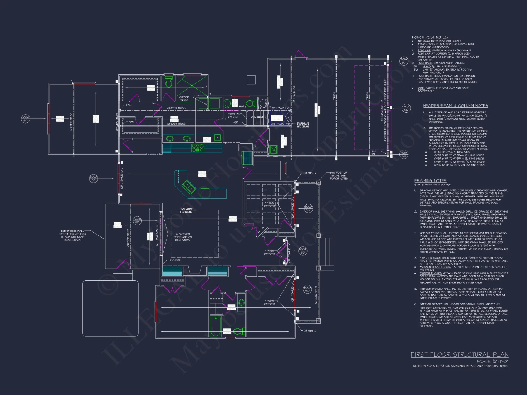 "Modern craftsman house plan featuring a spacious floor design and CAD blueprints"