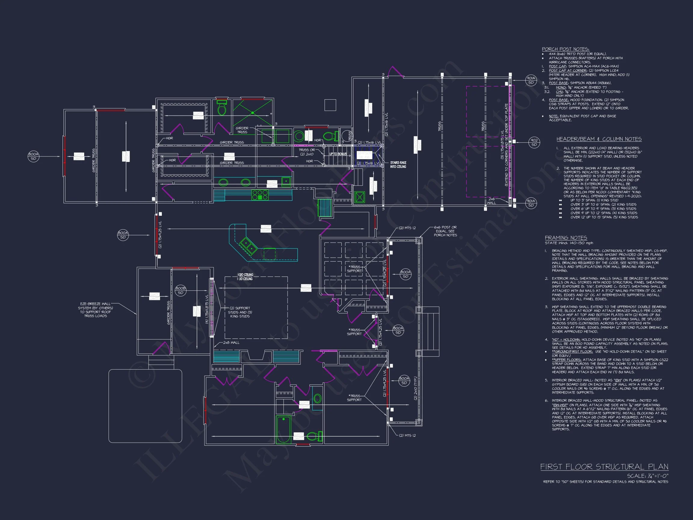 "Modern craftsman house plan featuring a spacious floor design and CAD blueprints"
