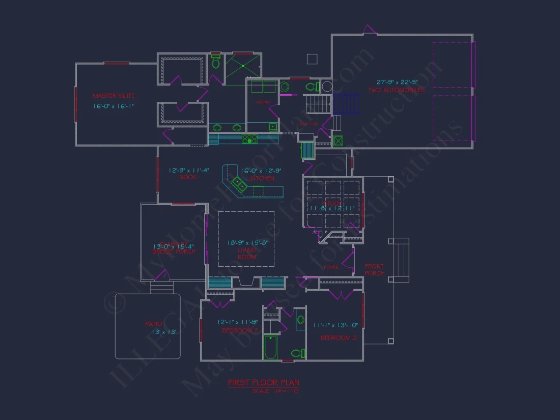 "Modern Craftsman house plan featuring spacious floor design and CAD blueprints"