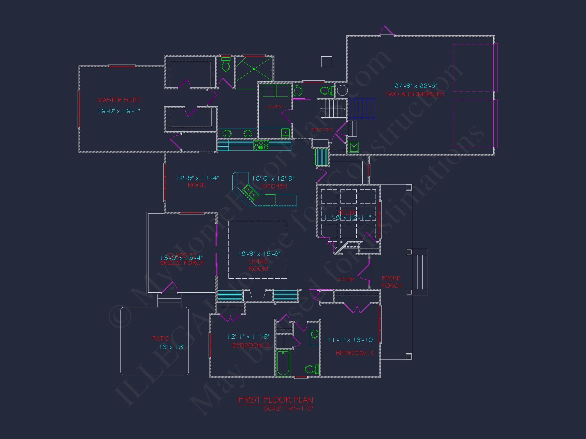 "Modern Craftsman house plan featuring spacious floor design and CAD blueprints"