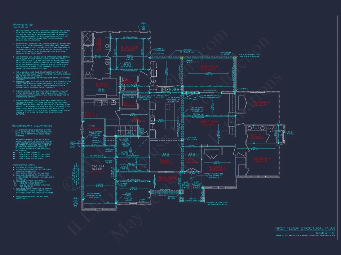Craftsman house Plan with Bonus Room and Spacious Floor Plan