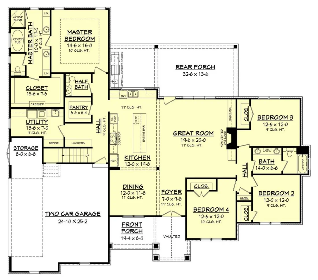 Craftsman house Plan with Bonus Room and Spacious Floor Plan