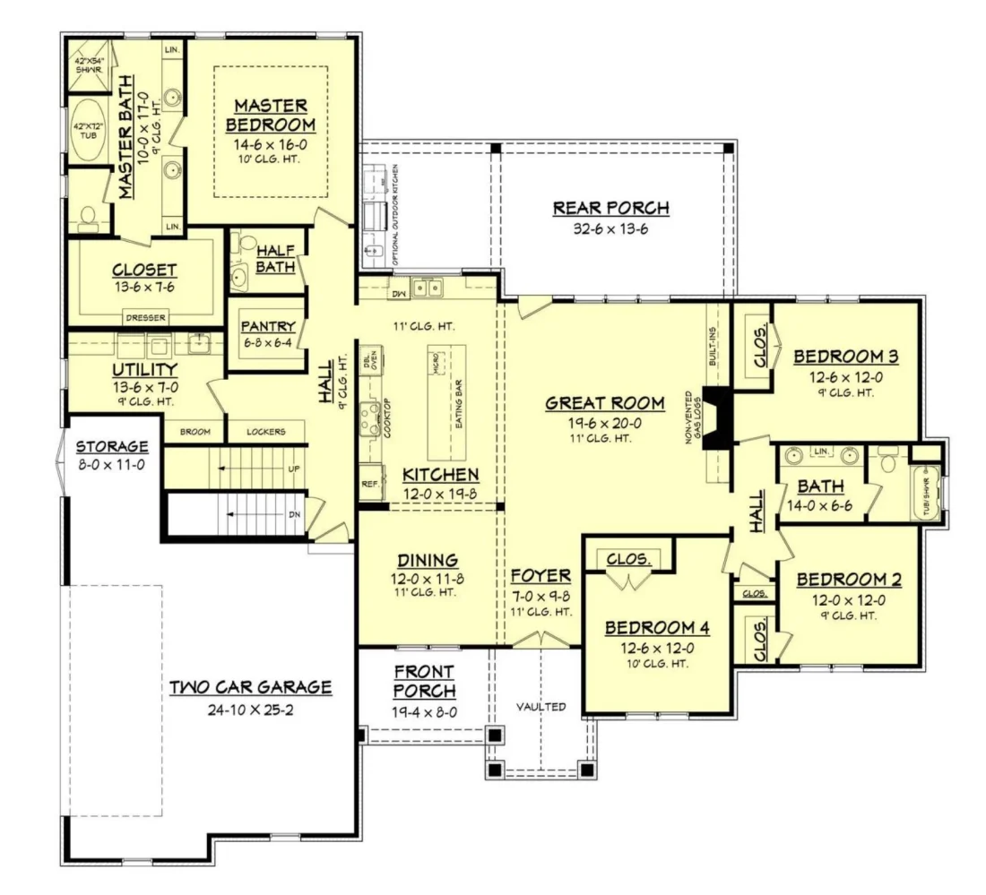 Craftsman house Plan with Bonus Room and Spacious Floor Plan