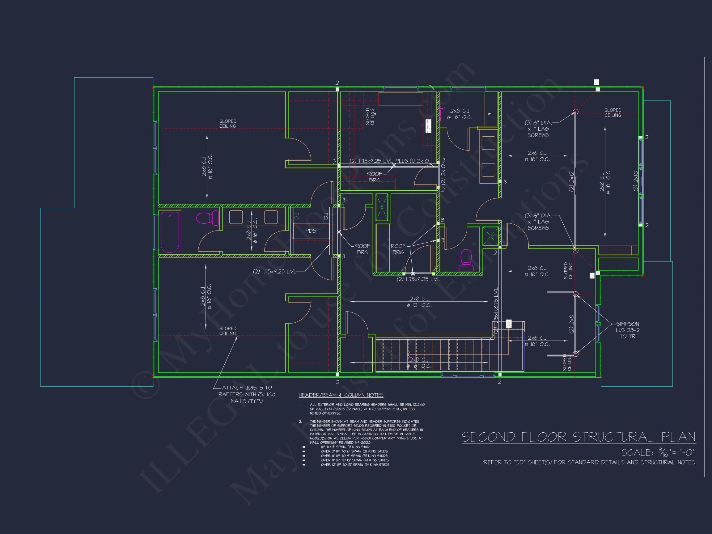 Modern Suburban house Plan with CAD Designs and 2 Floors