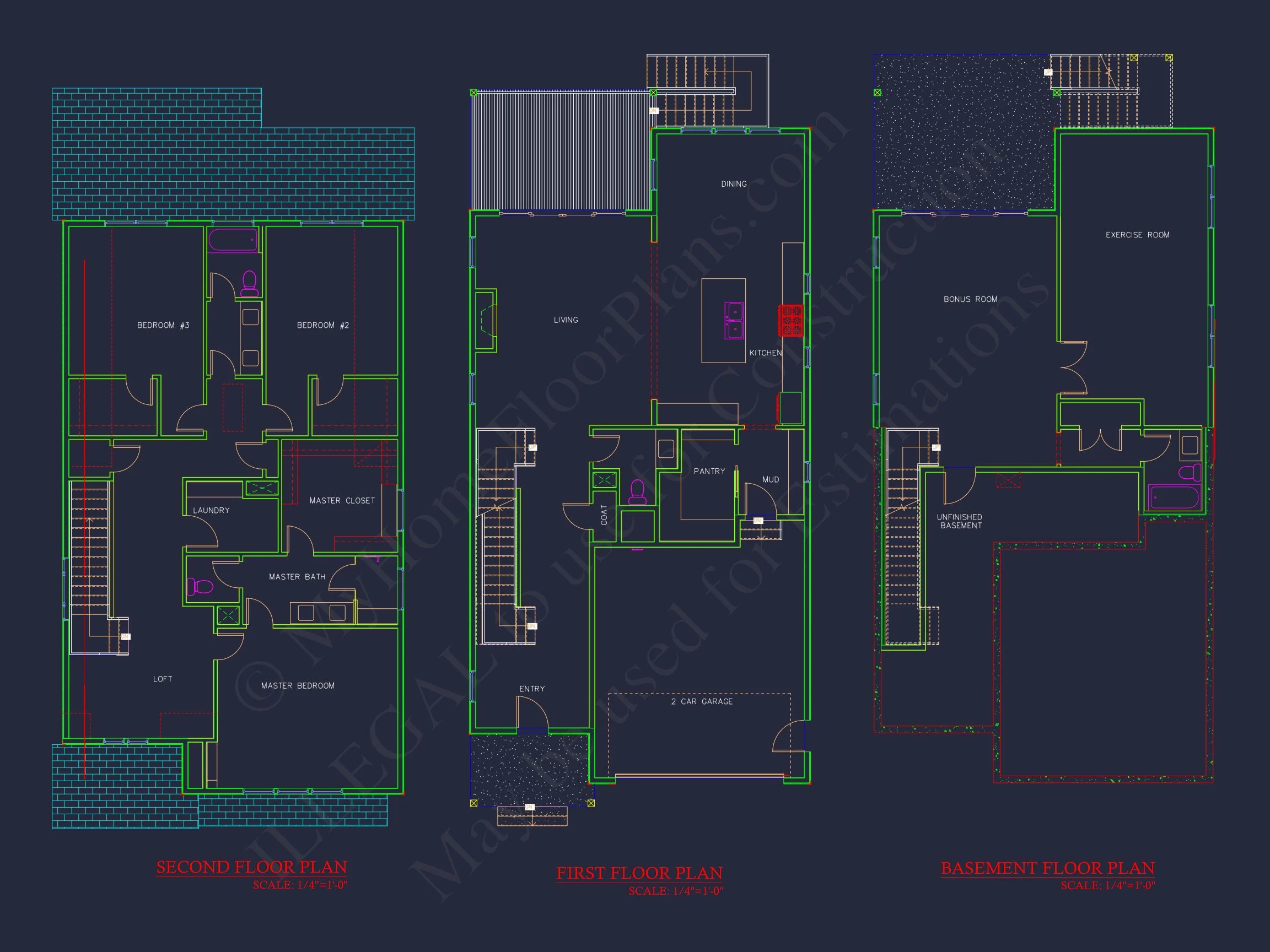 Modern Suburban house Plan with CAD Designs and 2 Floors