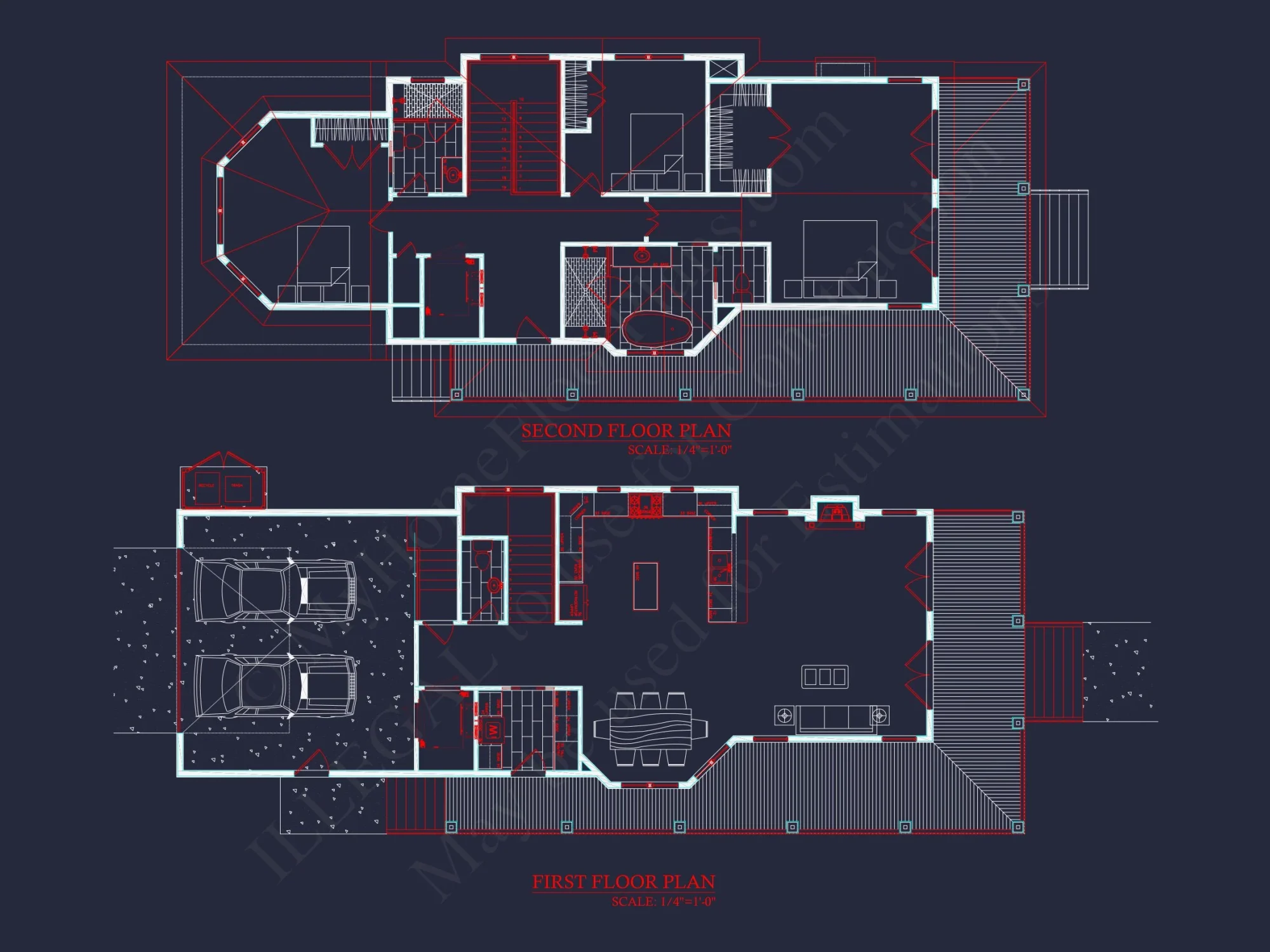 Elegant Charleston house Plan with 2-Story CAD Architecture
