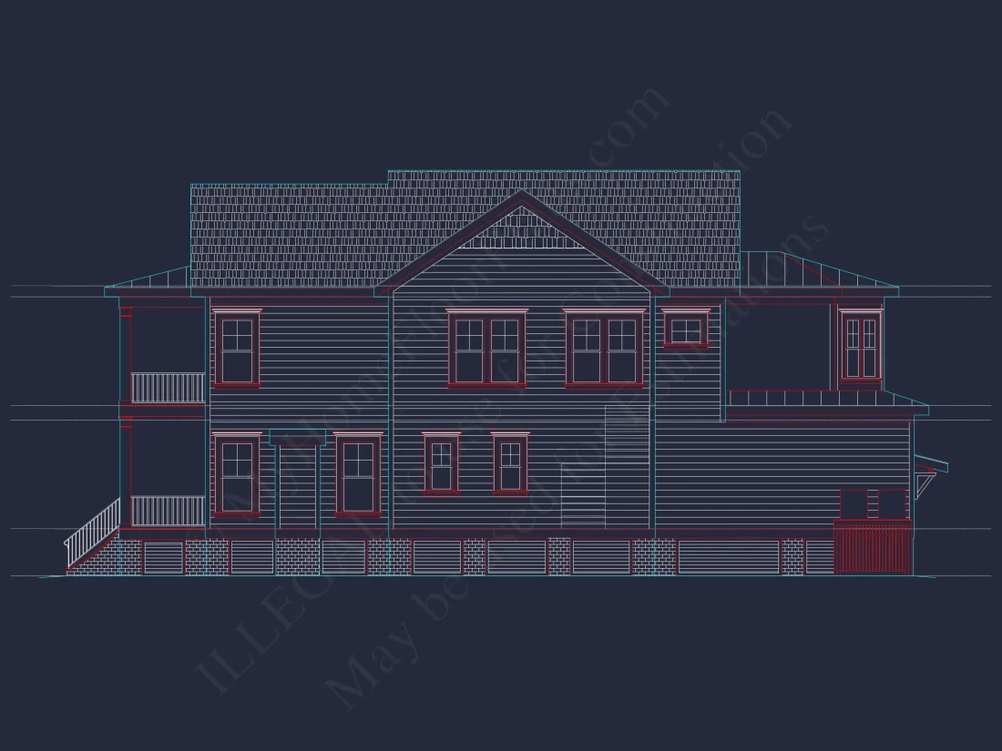 Elegant Charleston house Plan with 2-Story CAD Architecture