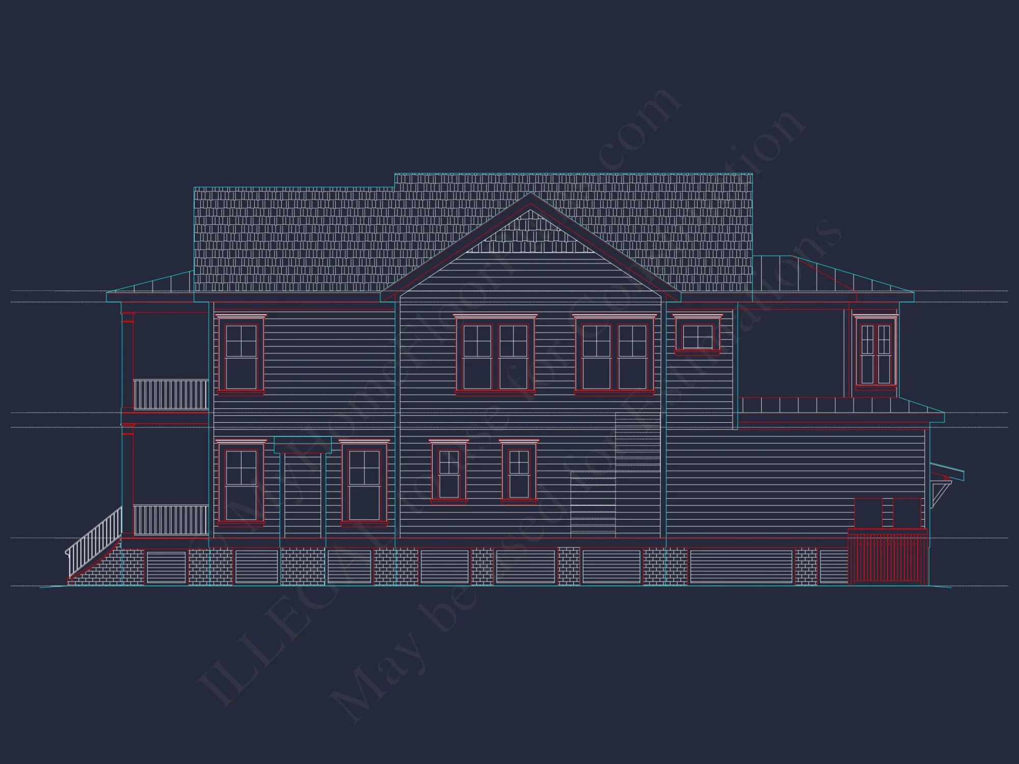 Elegant Charleston house Plan with 2-Story CAD Architecture