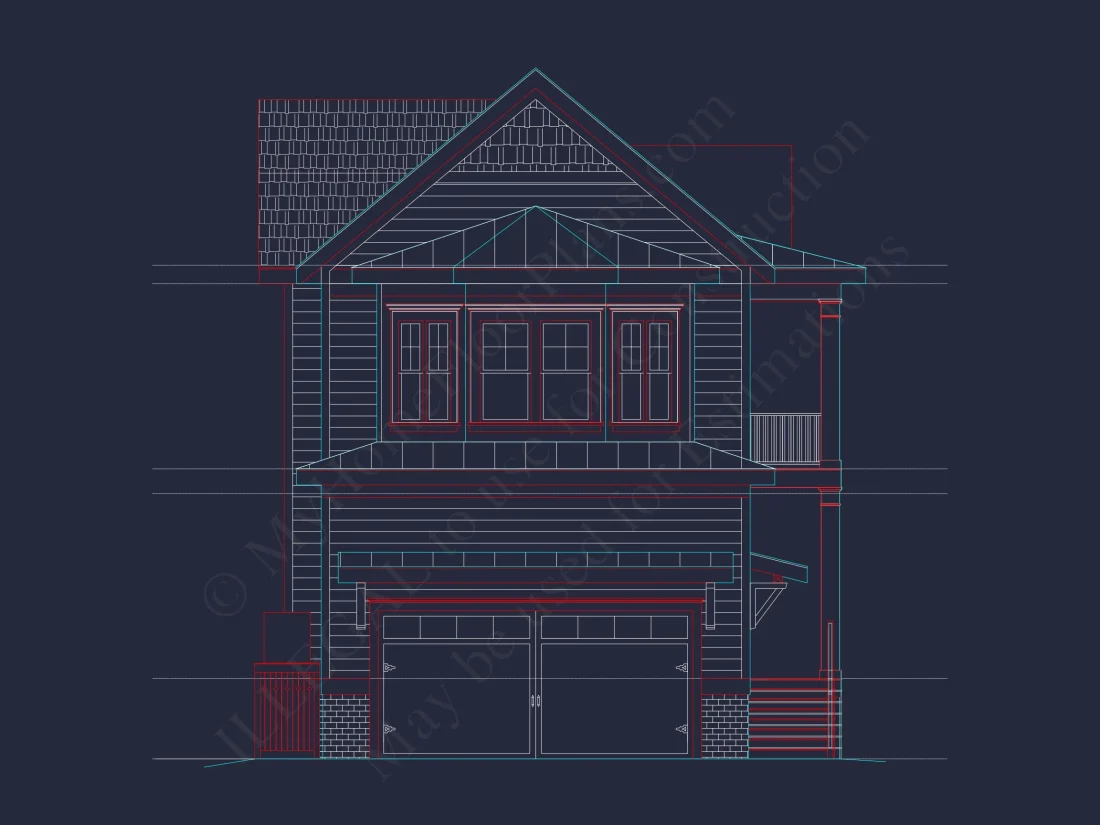 Elegant Charleston house Plan with 2-Story CAD Architecture