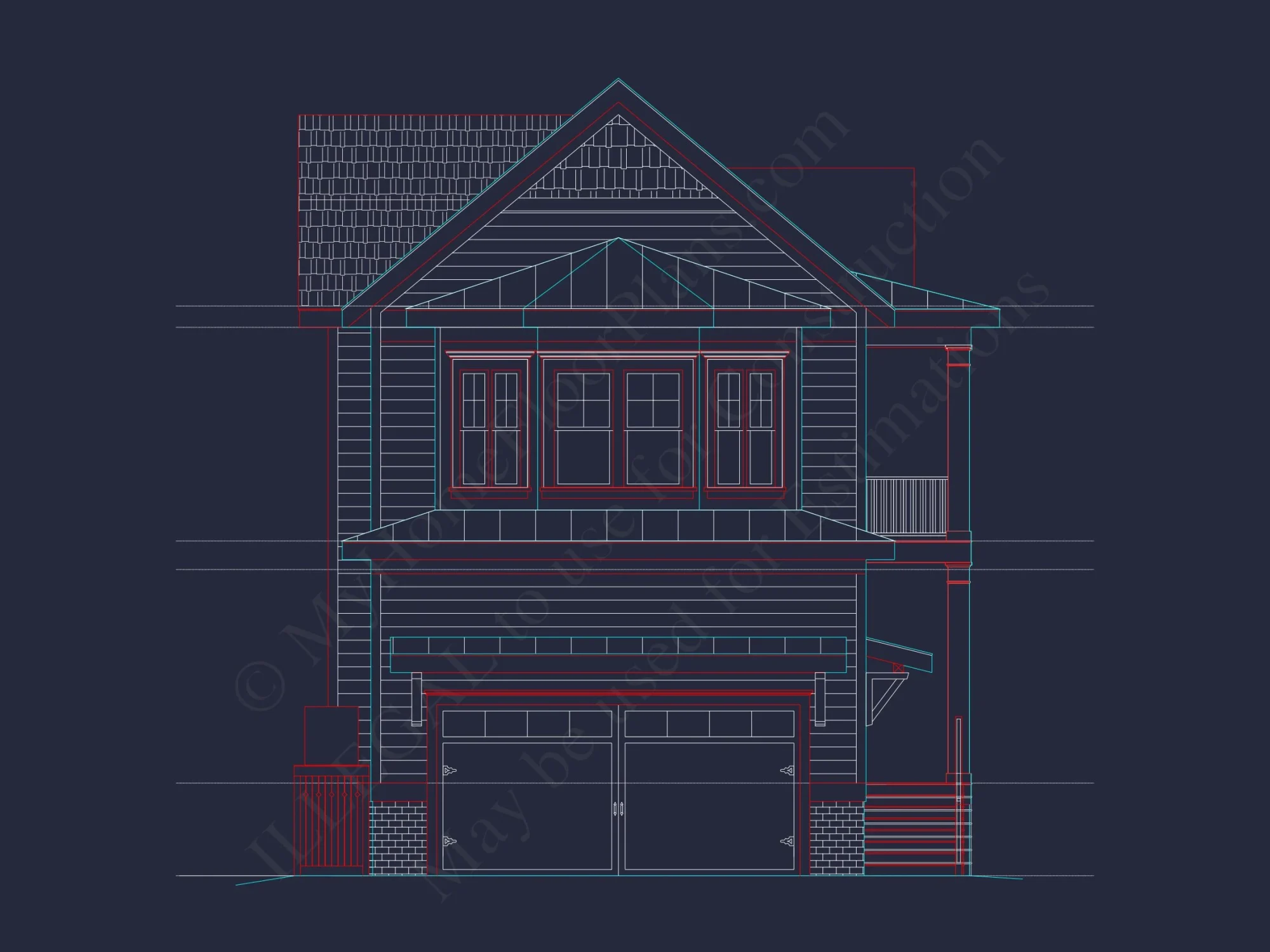 Elegant Charleston house Plan with 2-Story CAD Architecture