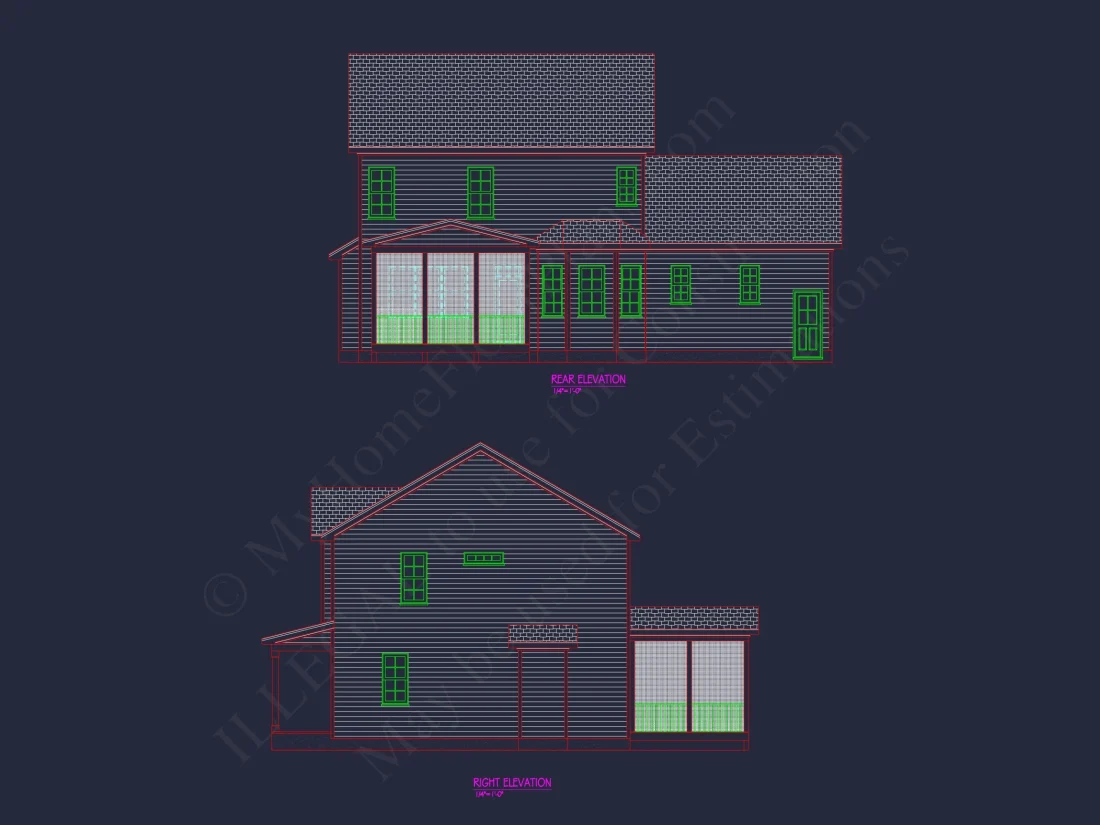 Beautiful 2-Story house Plan with CAD Architecture Designs