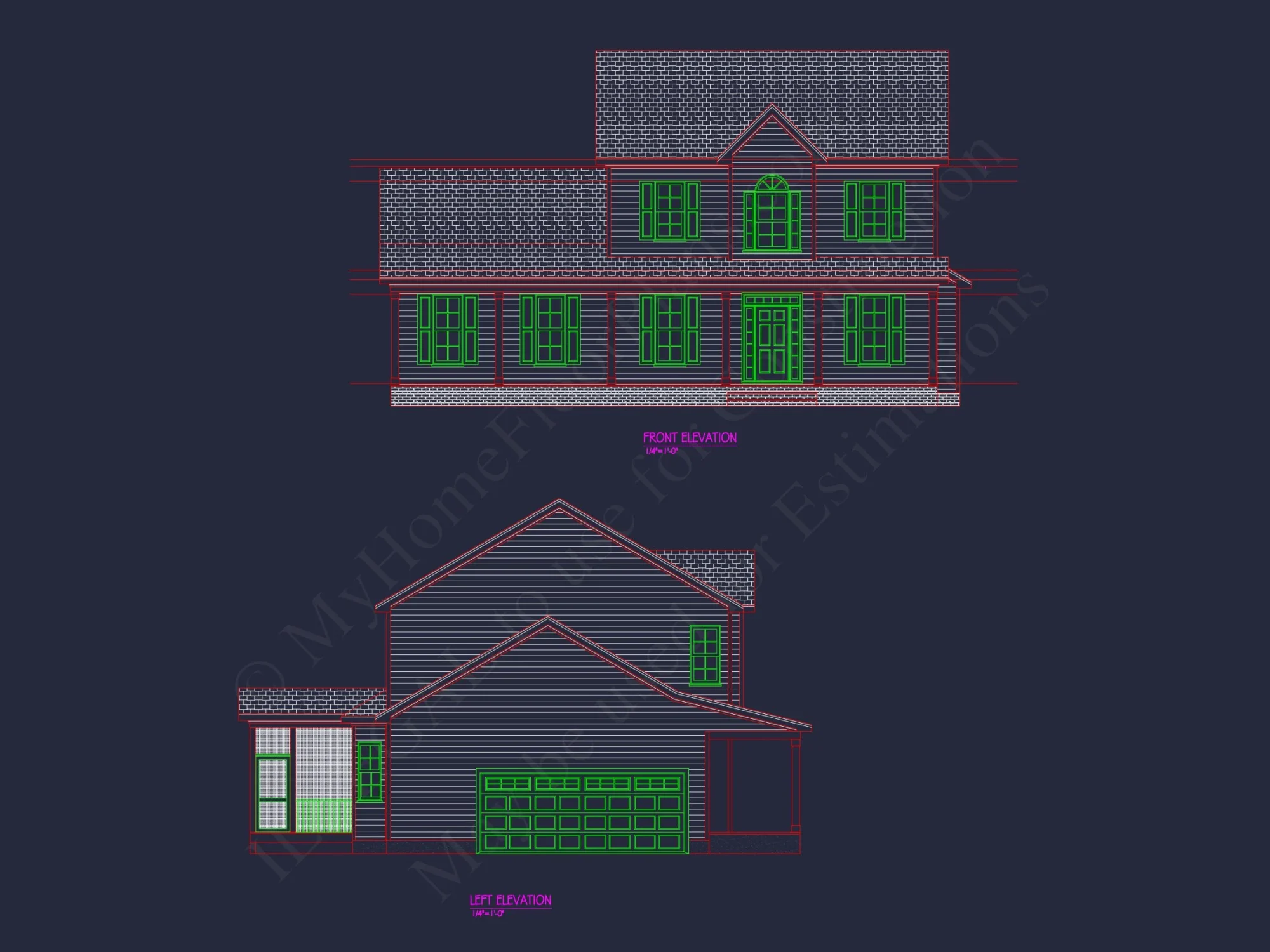 Beautiful 2-Story house Plan with CAD Architecture Designs