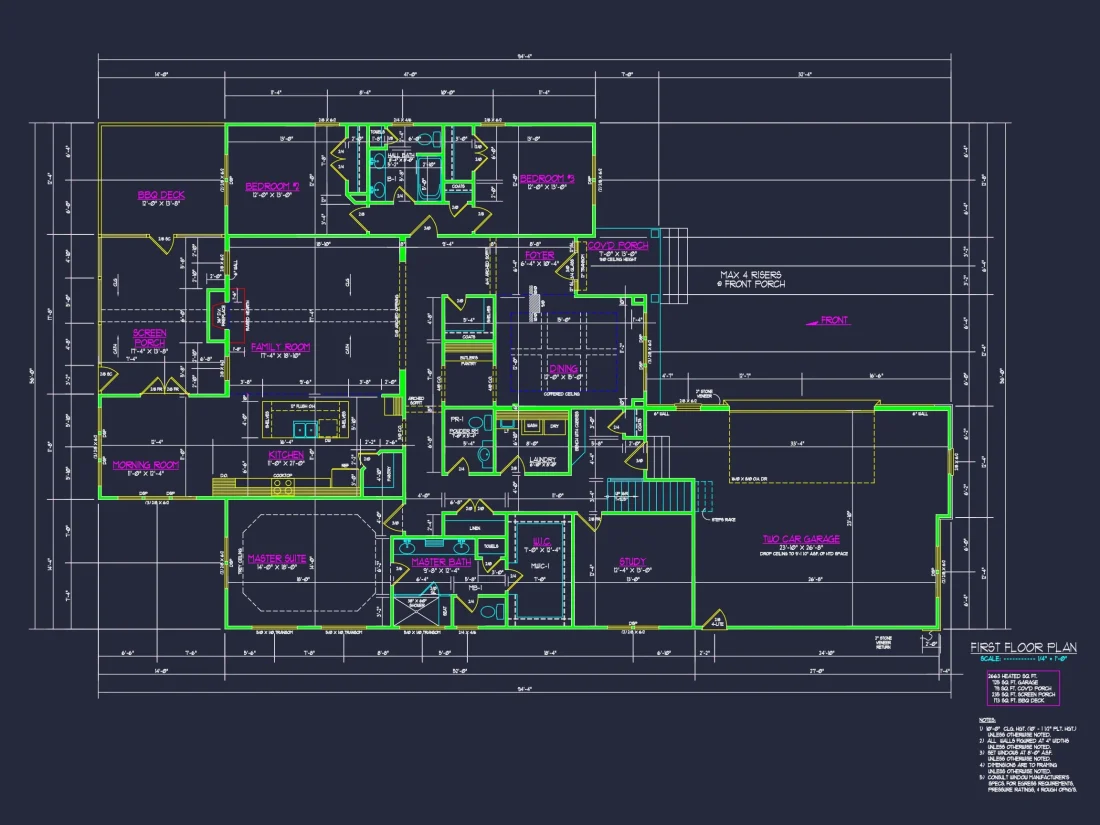 Spacious Craftsman house Plan with Modern Designs & CAD Blueprint