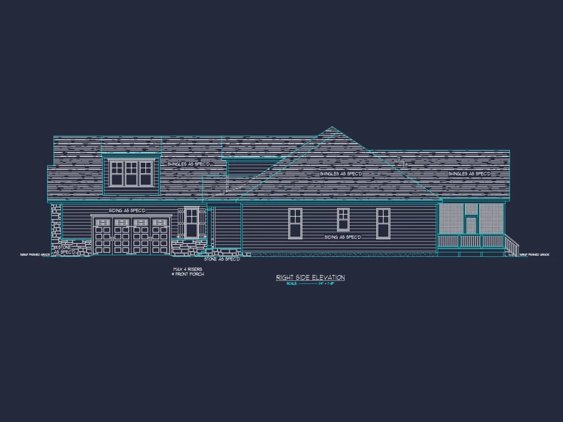 Spacious Craftsman house Plan with Modern Designs & CAD Blueprint