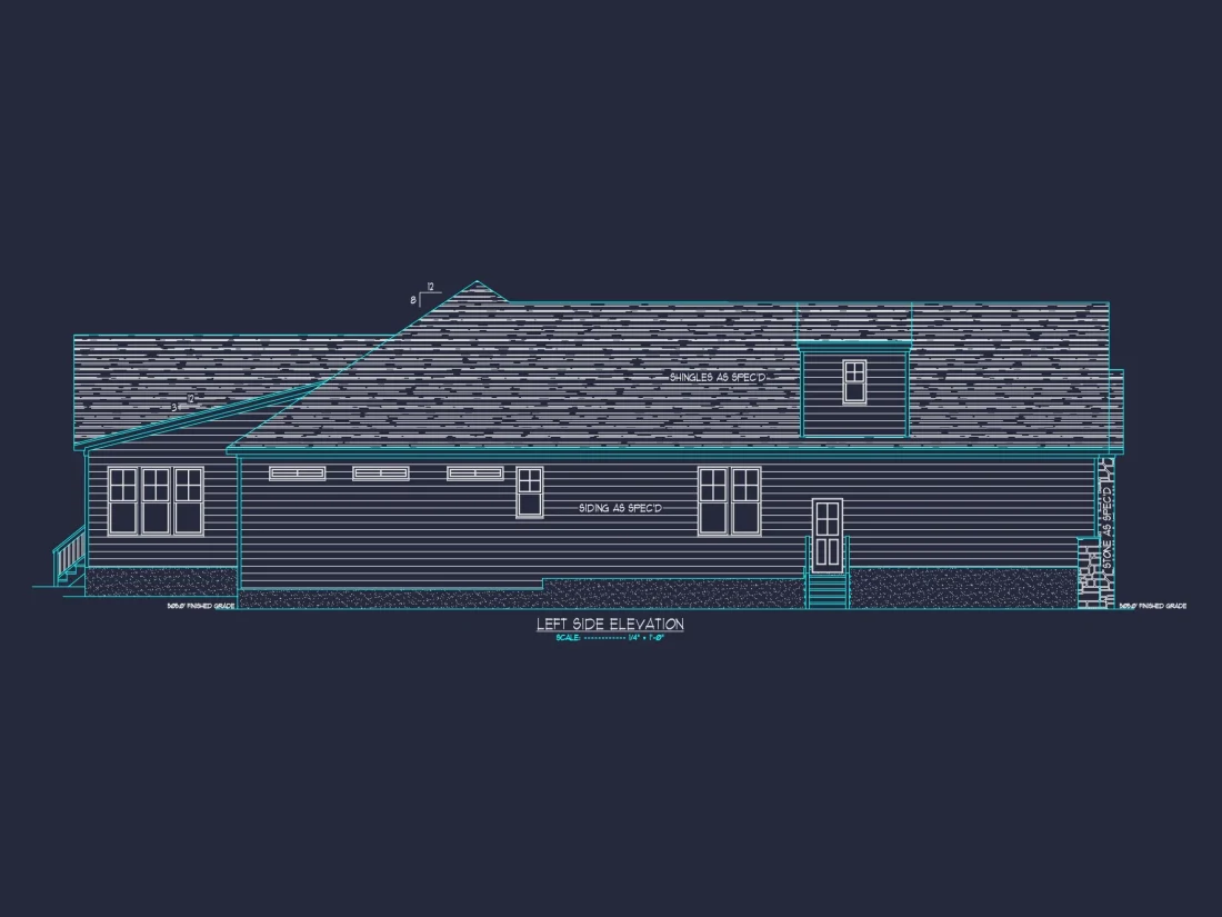 Spacious Craftsman house Plan with Modern Designs & CAD Blueprint
