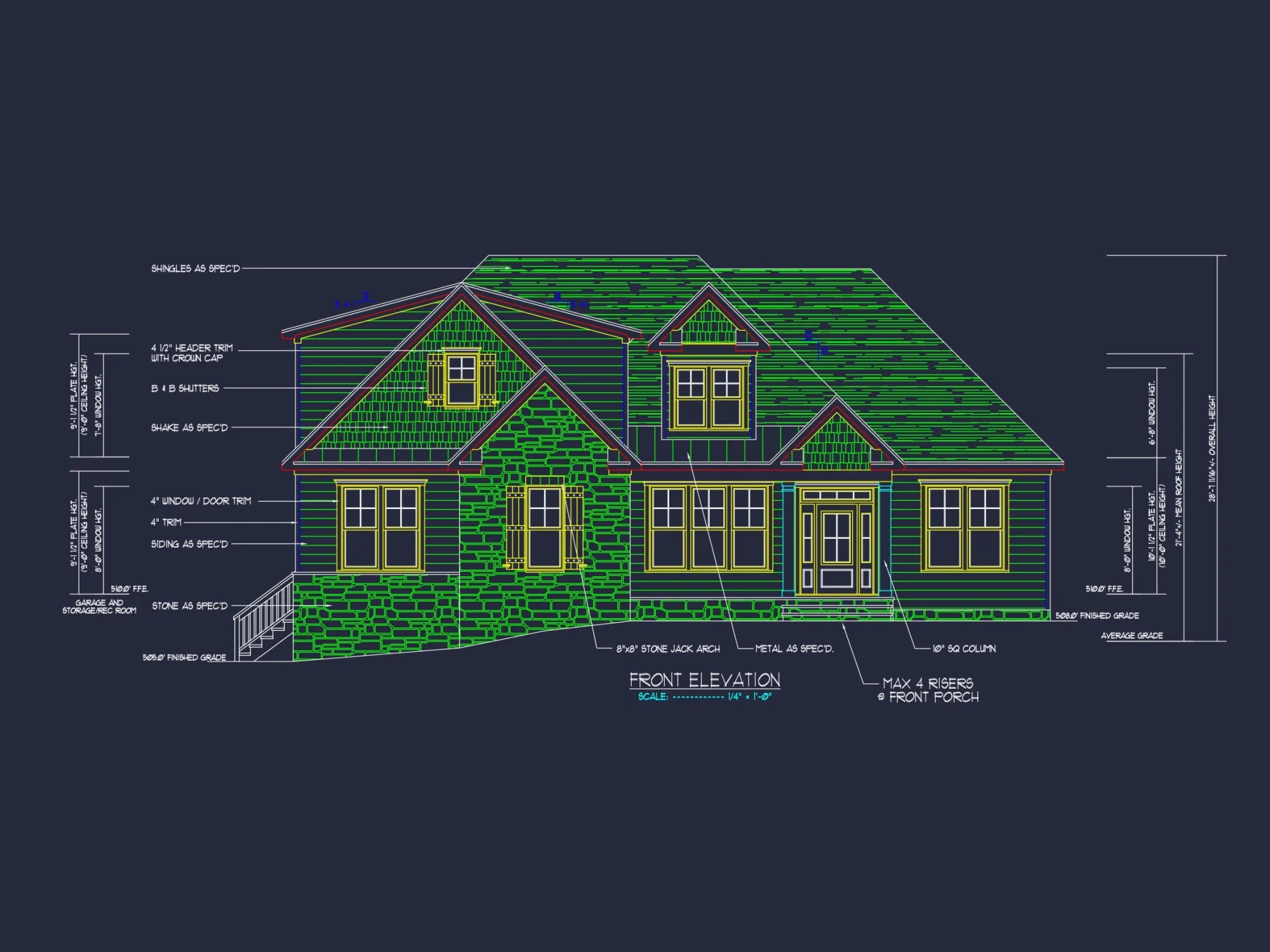 Spacious Craftsman house Plan with Modern Designs & CAD Blueprint