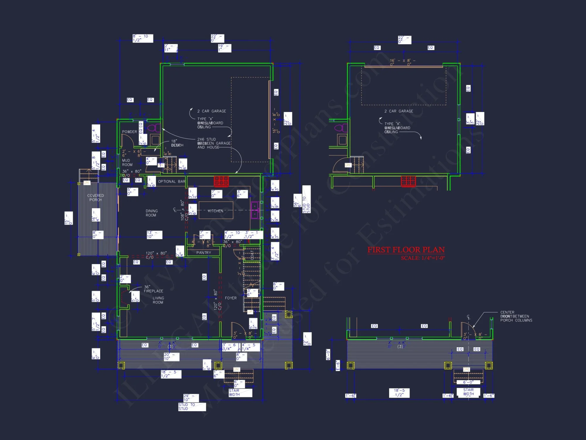 2-Story Craftsman Floor Plan