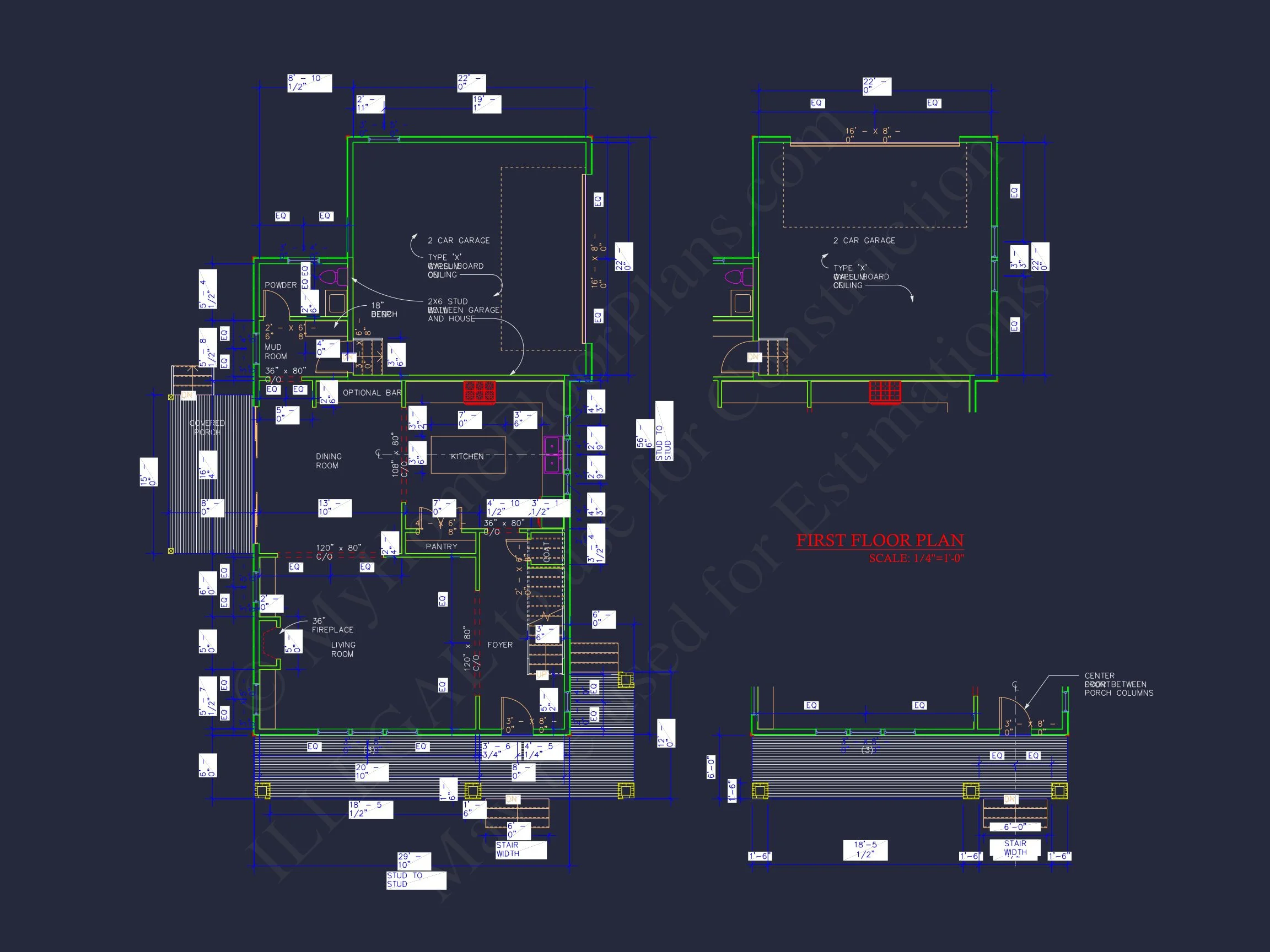 Traditional Colonial Home Plan - 4-Bed, 3-Bath, 2,400 SF 7 2-Story Craftsman Floor Plan