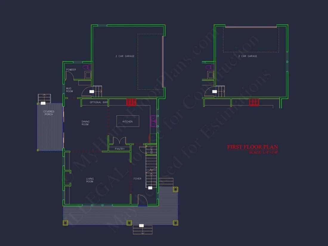 2-Story Craftsman Floor Plan