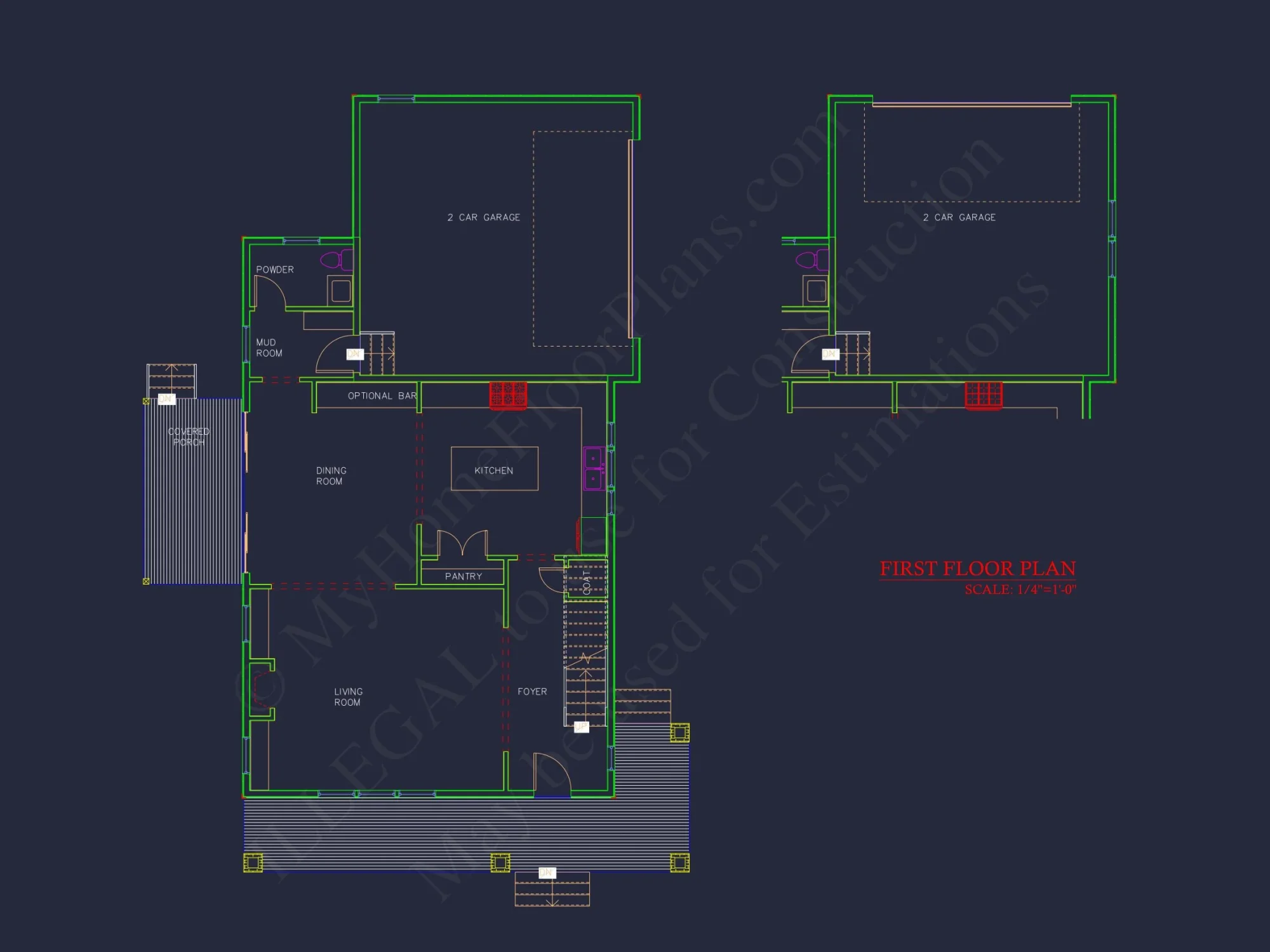 2-Story Craftsman Floor Plan
