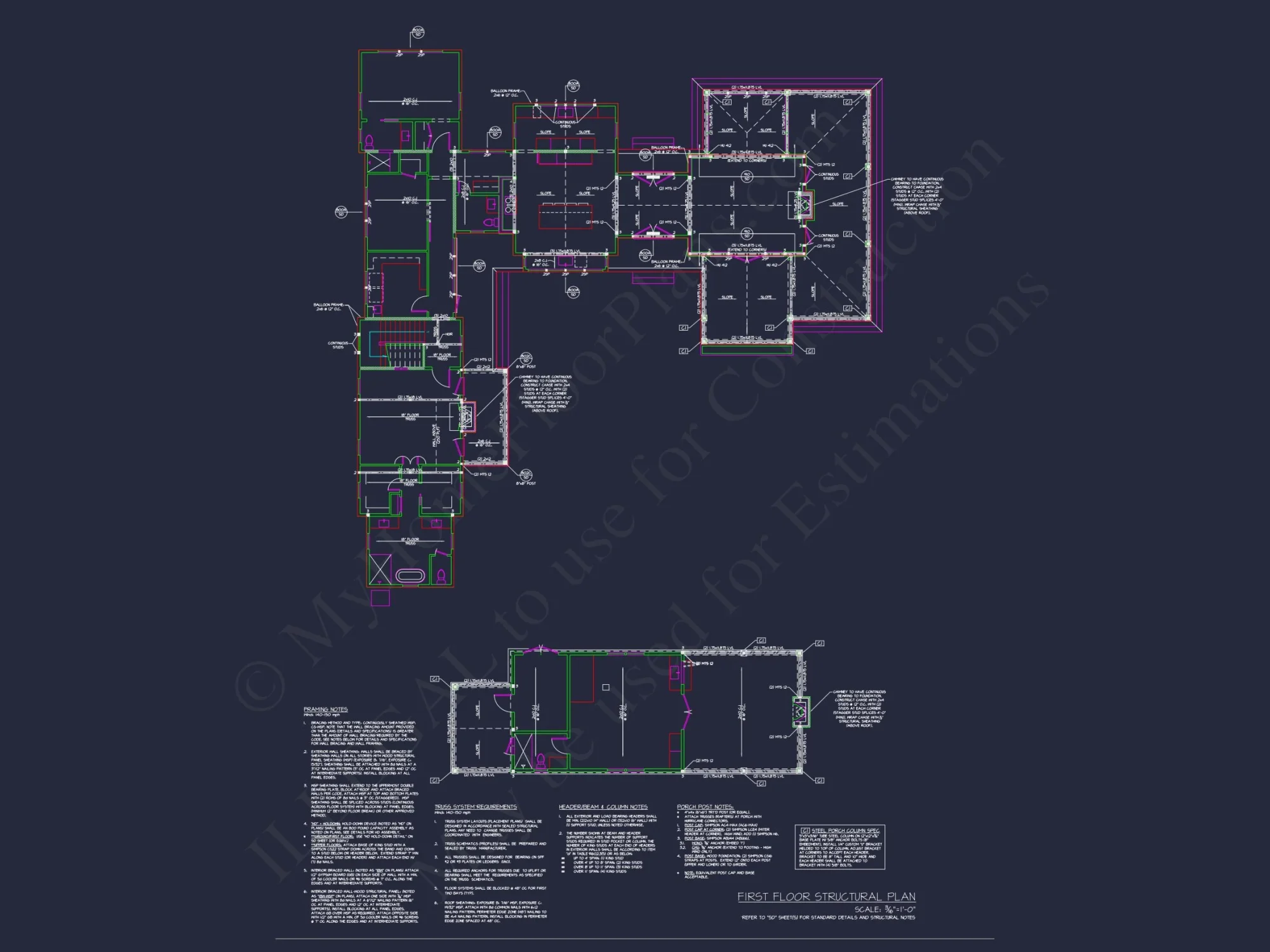 Elegant Southern house Plan with Detailed CAD Floor Designs