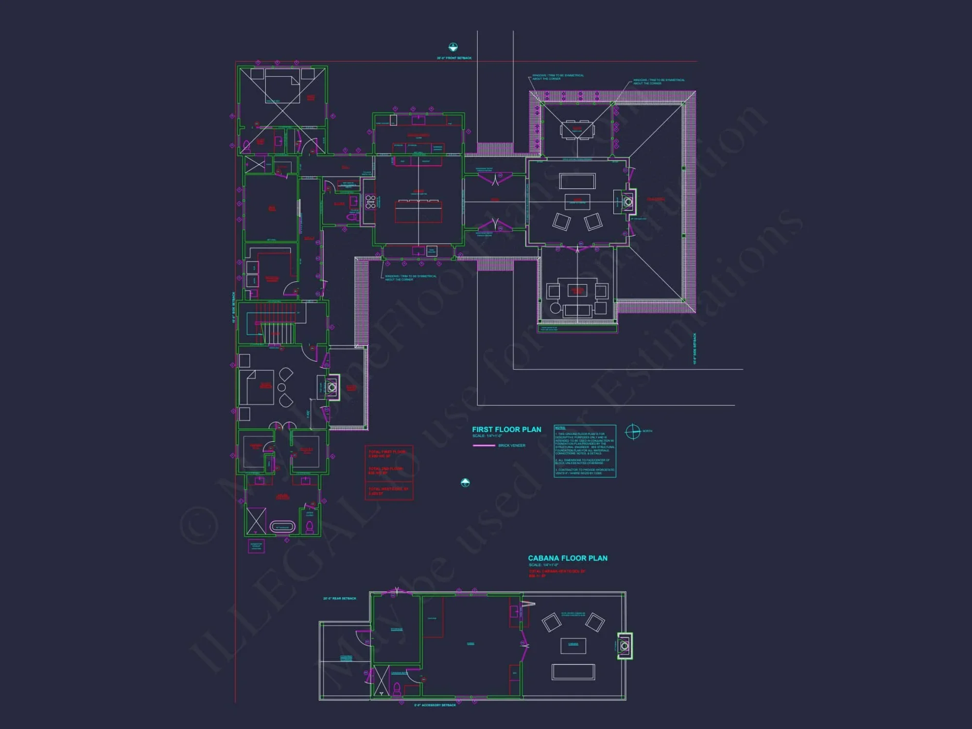 Elegant Southern house Plan with Detailed CAD Floor Designs