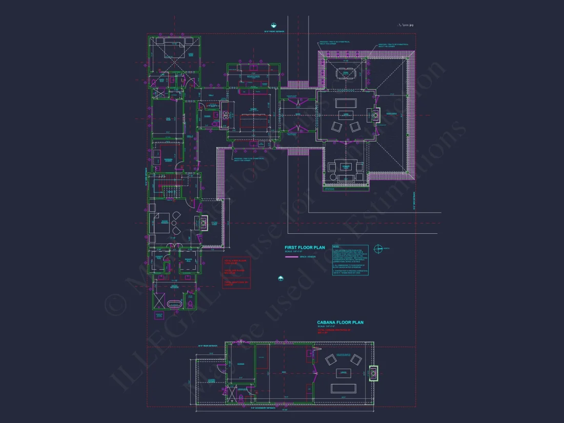 Elegant Southern house Plan with Detailed CAD Floor Designs