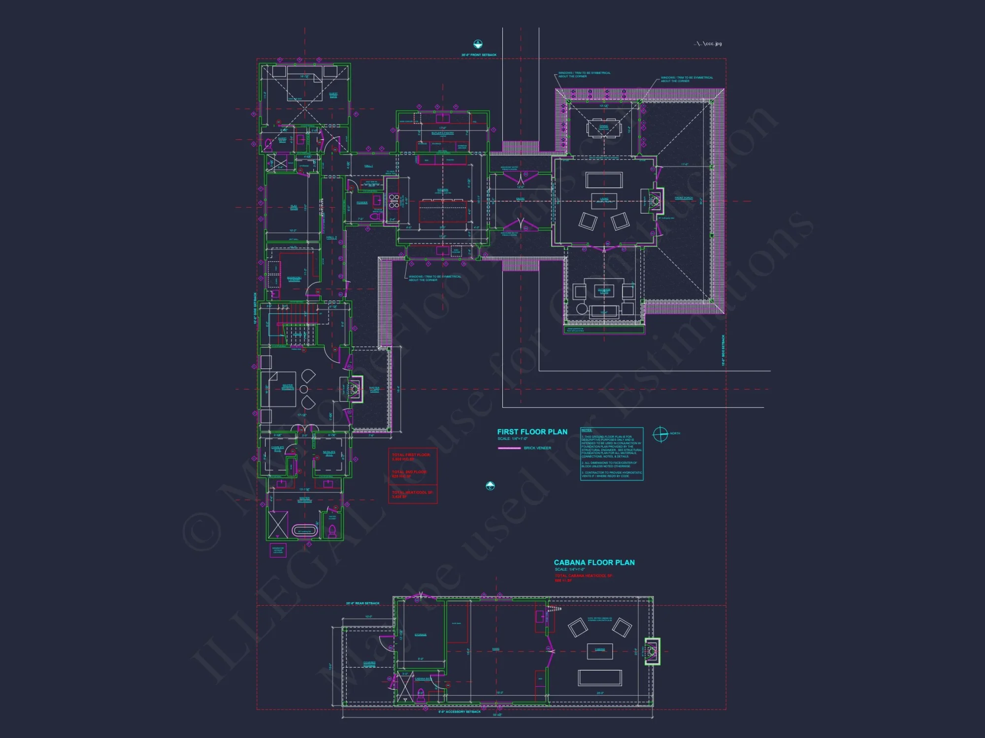 Elegant Southern house Plan with Detailed CAD Floor Designs