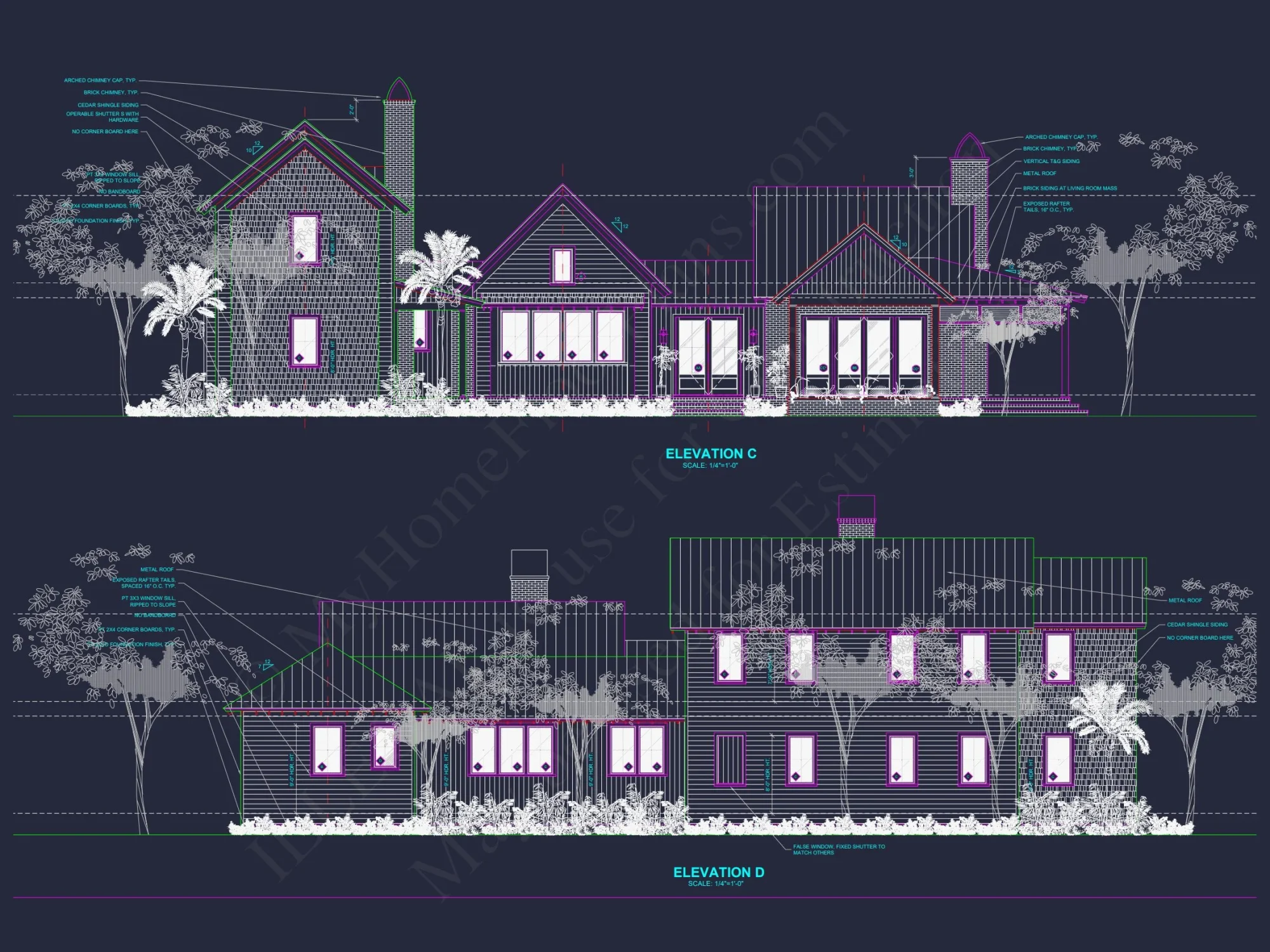 Elegant Southern house Plan with Detailed CAD Floor Designs