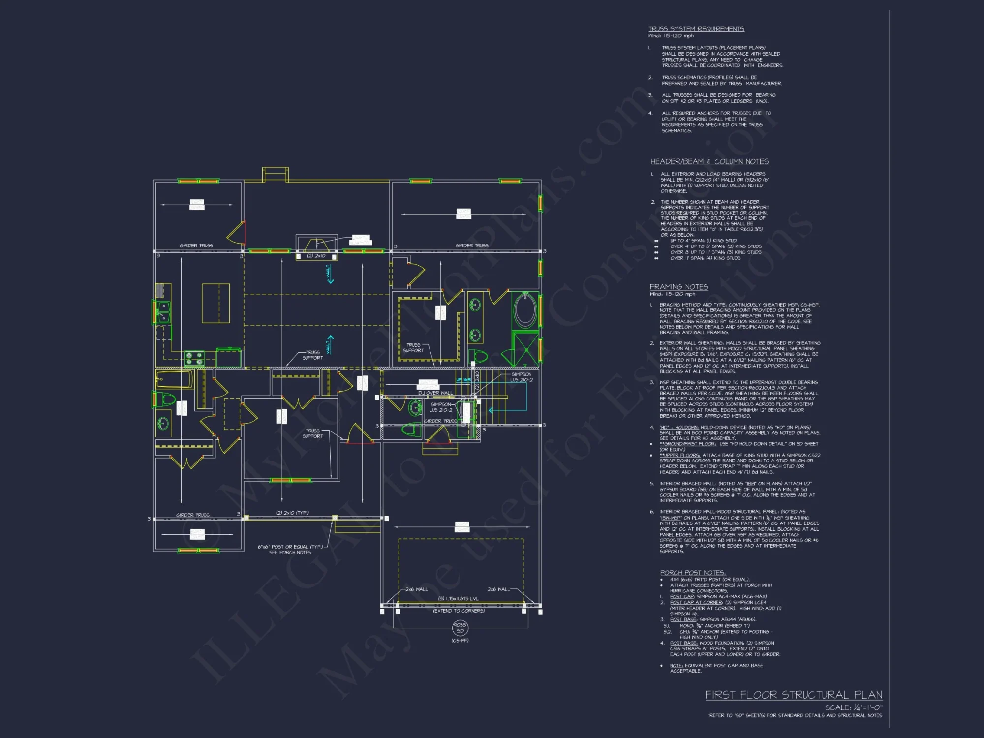 Elegant house Plan with Open Floor Blueprint & CAD Designs