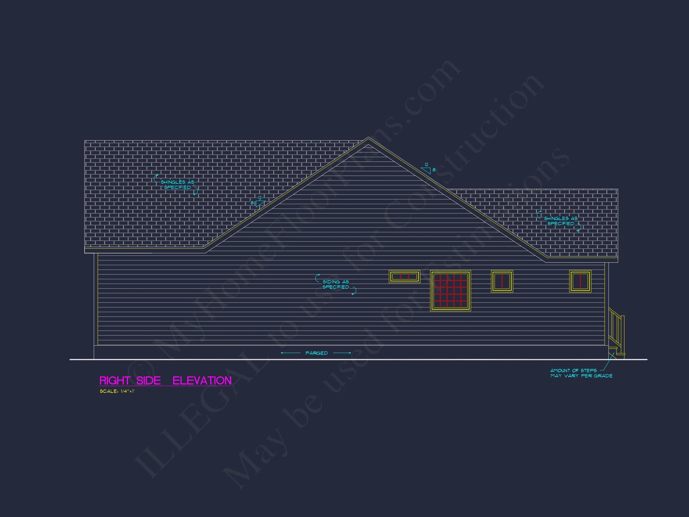 Elegant house Plan with Open Floor Blueprint & CAD Designs