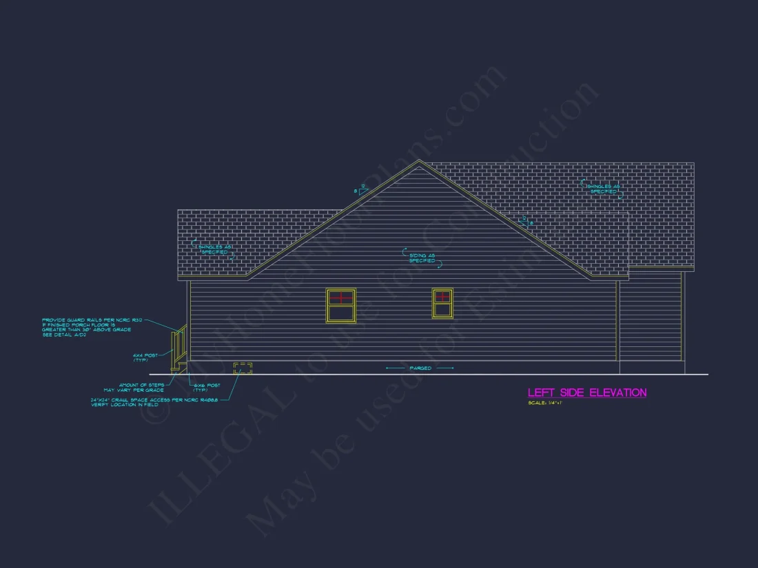 Elegant house Plan with Open Floor Blueprint & CAD Designs