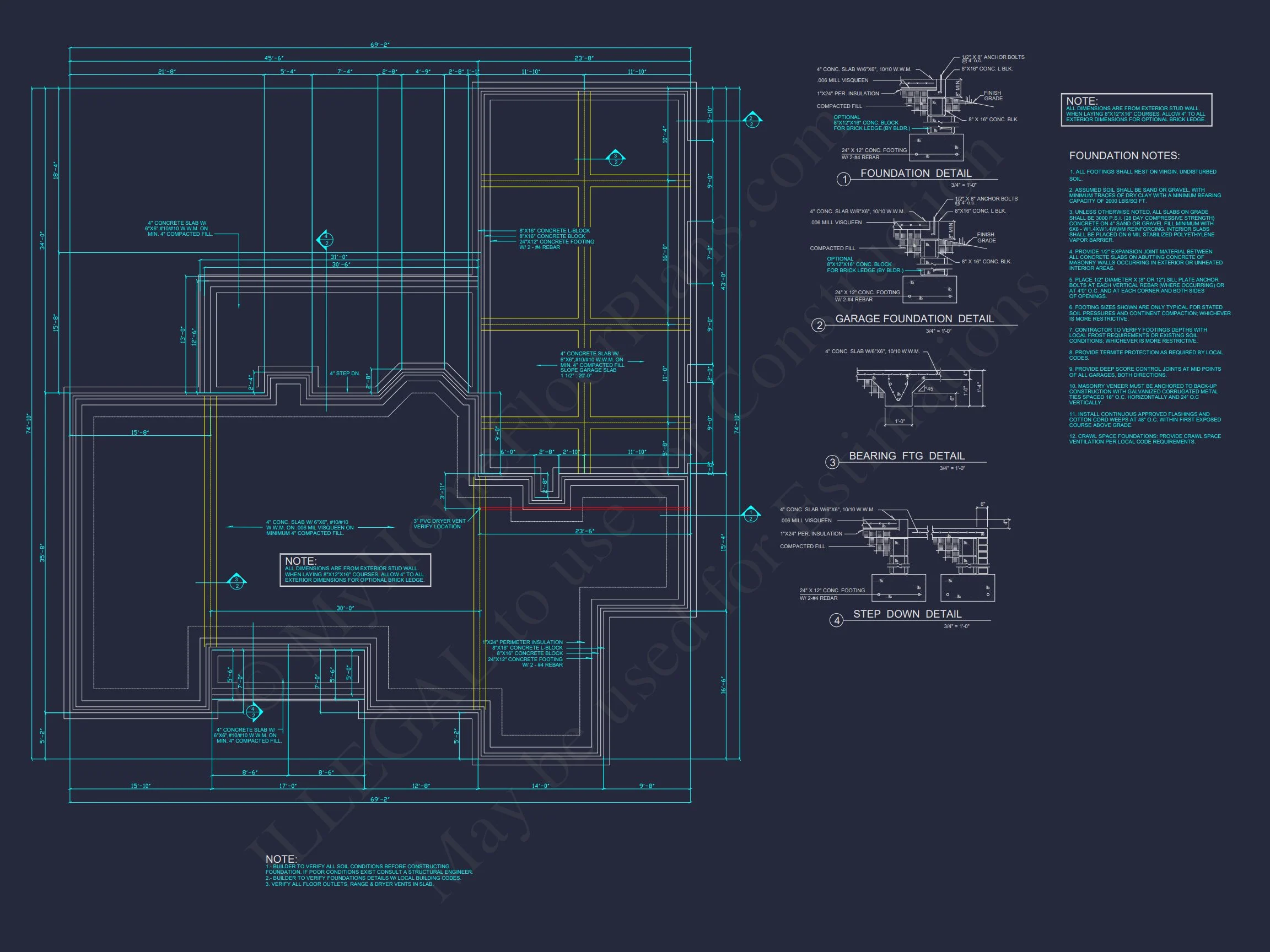Modern house Floor Plan with 3 Beds, CAD Designs, and Workshop