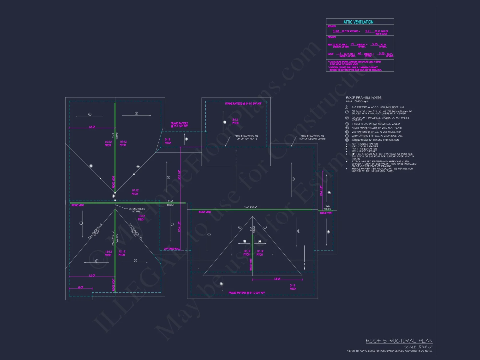 Modern Craftsman house Floor Plan: Detailed CAD & Blueprint Designs