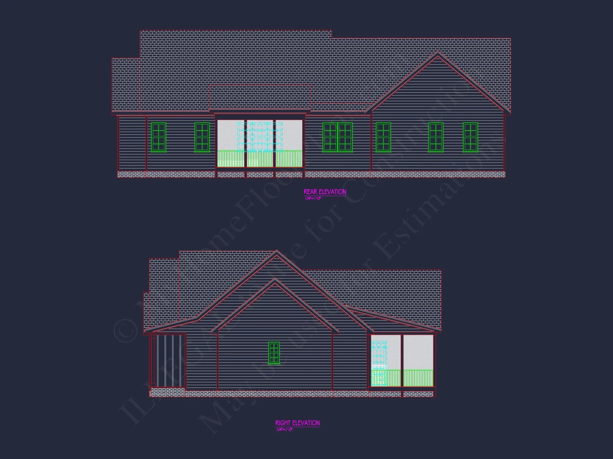 Modern Craftsman house Floor Plan: Detailed CAD & Blueprint Designs