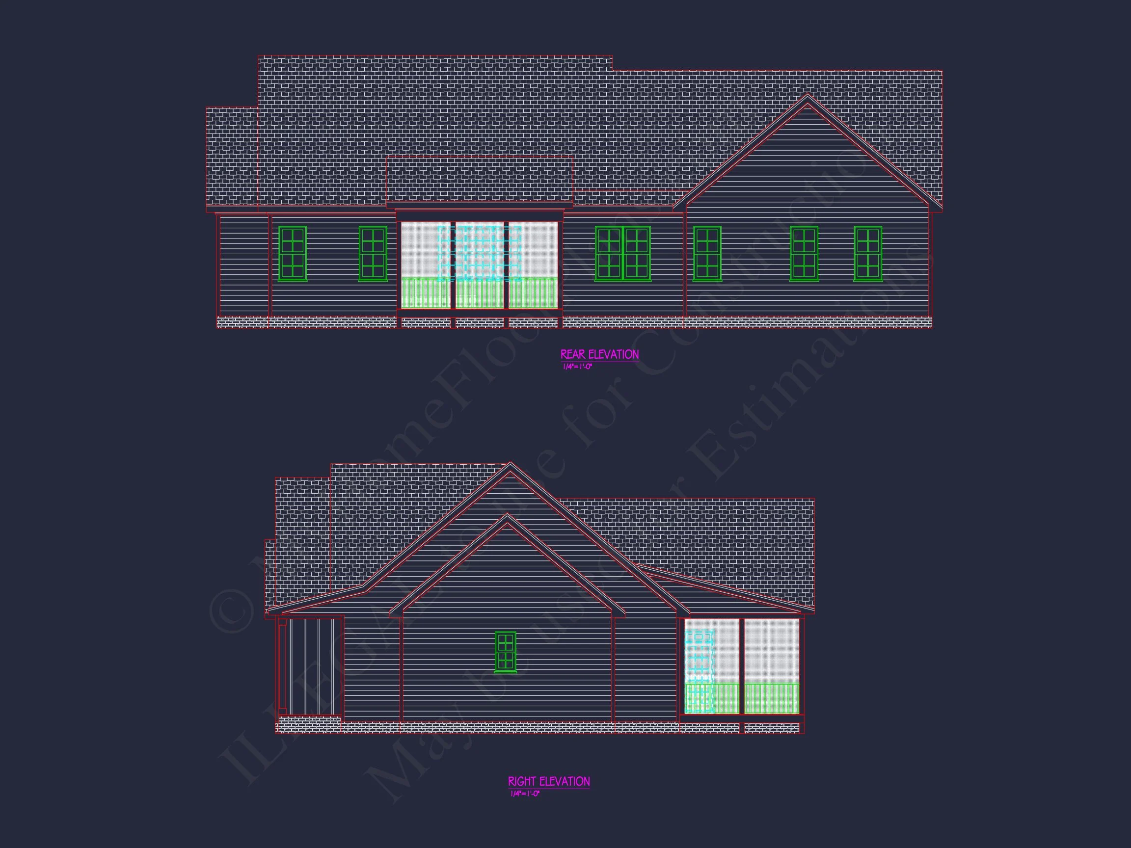 Modern Craftsman house Floor Plan: Detailed CAD & Blueprint Designs