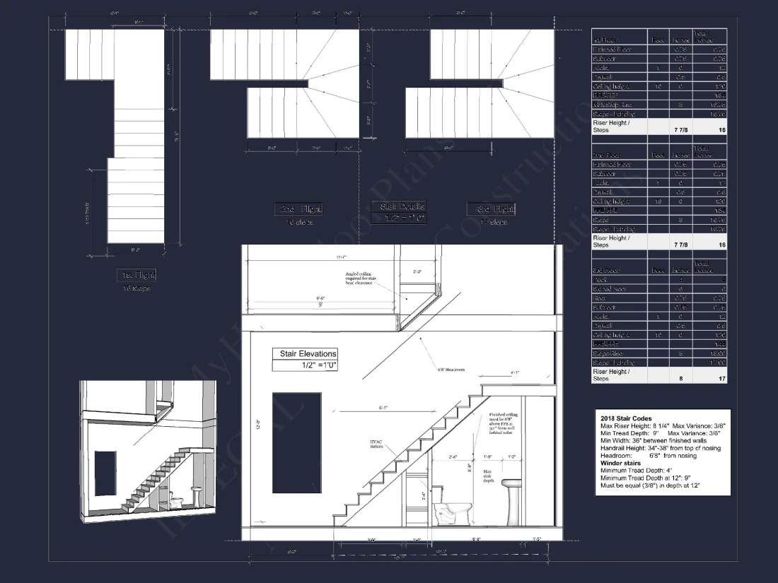 Modern house Plan with 3 Floors and CAD Architecture Designs