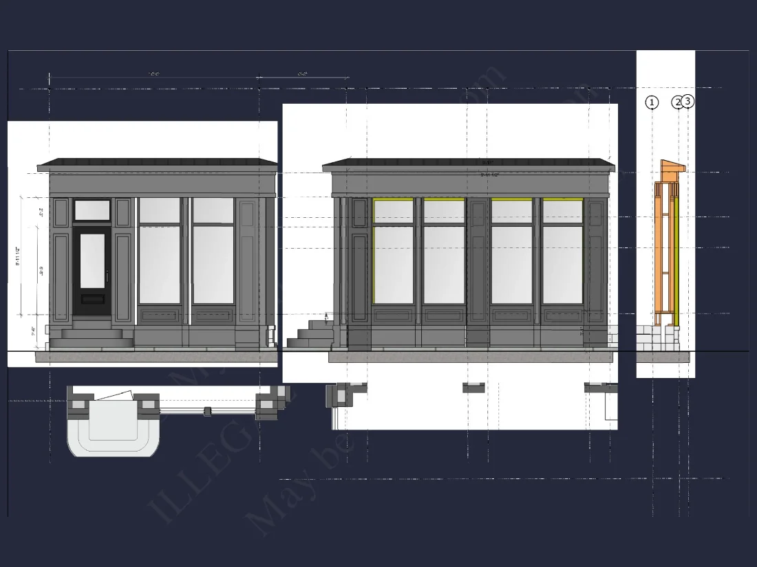Modern house Plan with 3 Floors and CAD Architecture Designs