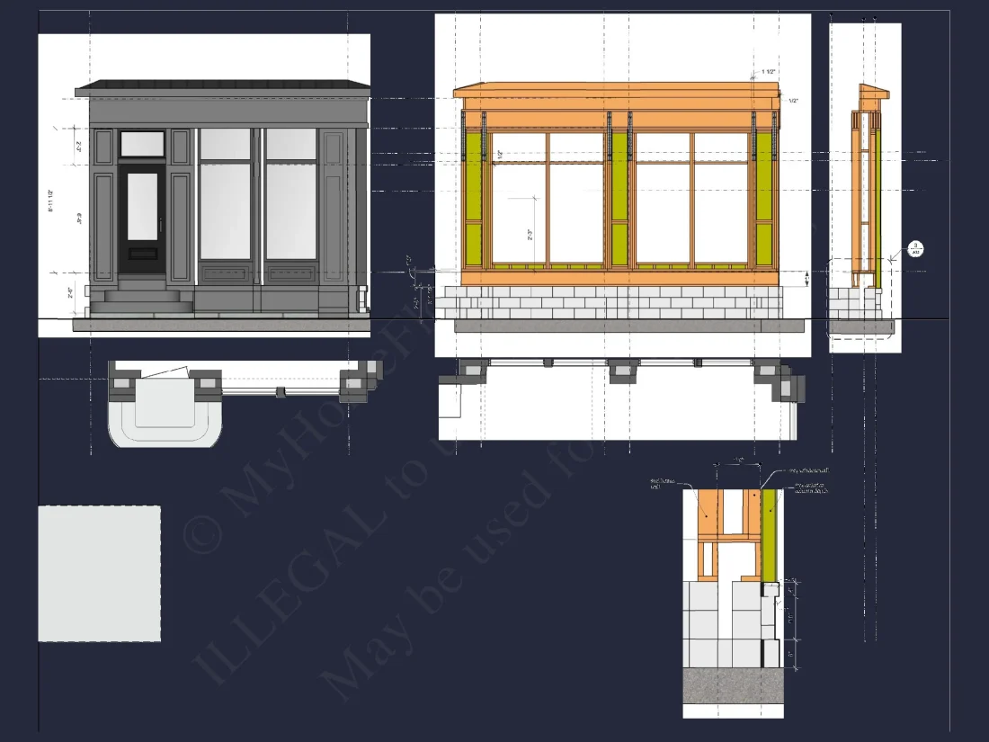 Modern house Plan with 3 Floors and CAD Architecture Designs