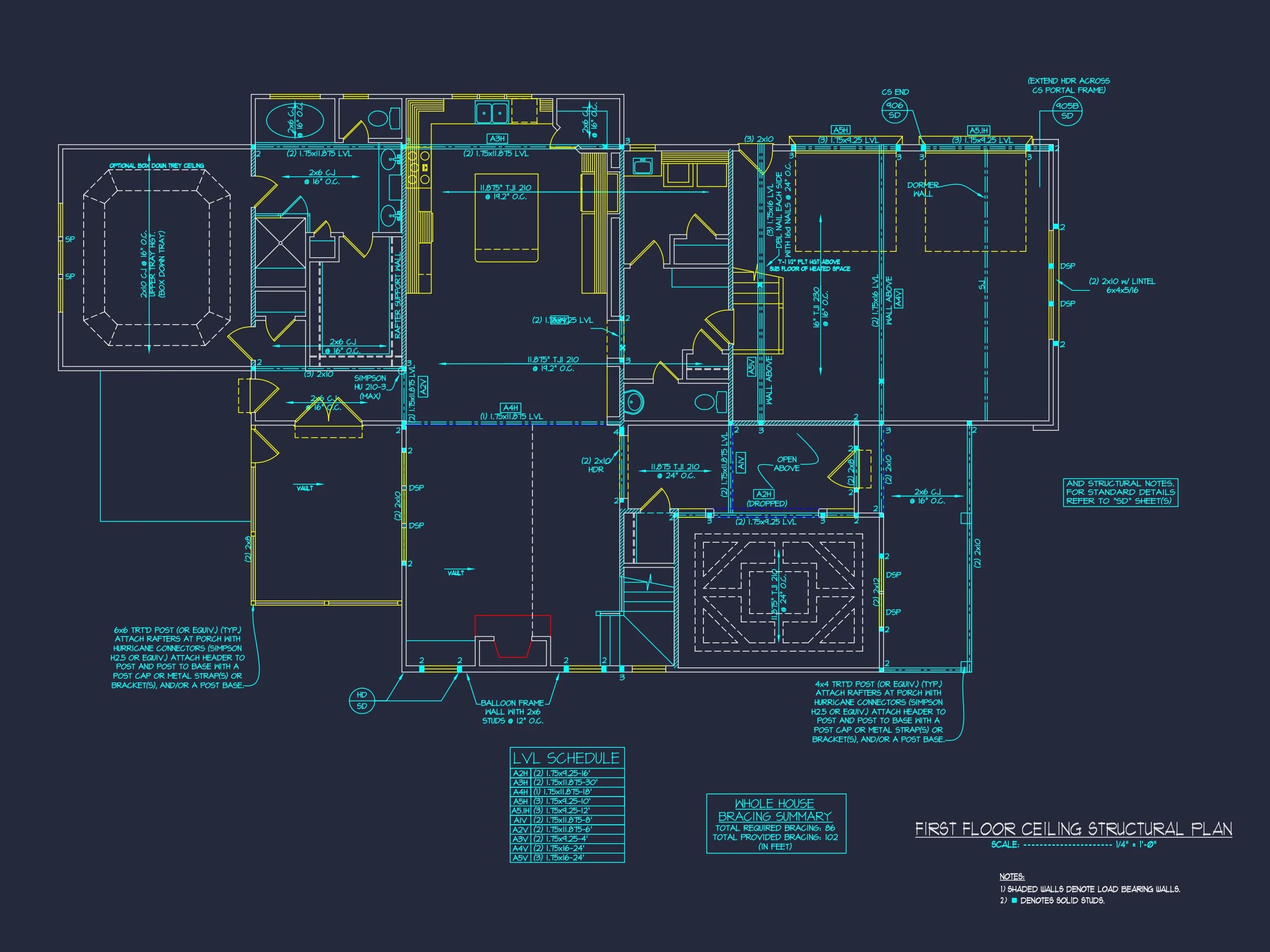 Traditional Craftsman house Plan with 2-Story Floor Design