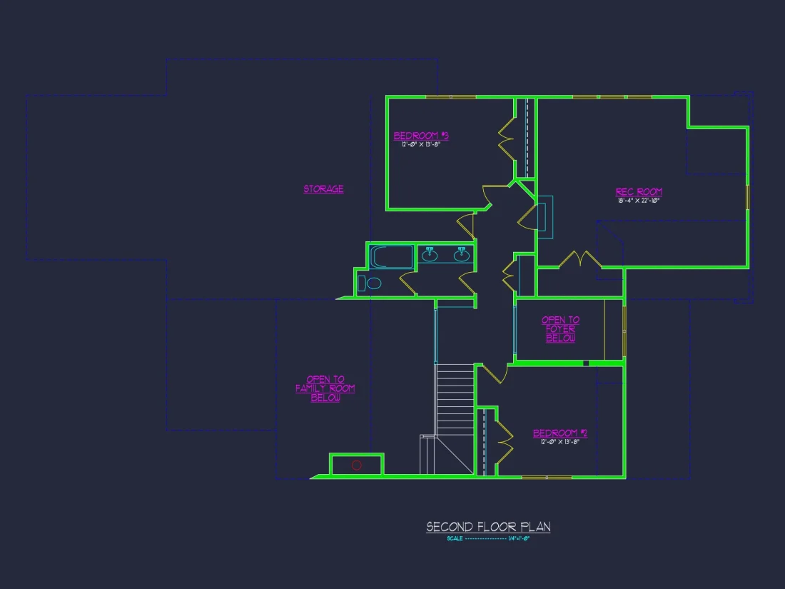 Traditional Craftsman house Plan with 2-Story Floor Design