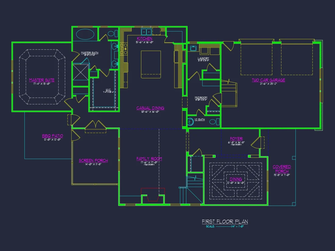 Traditional Craftsman house Plan with 2-Story Floor Design