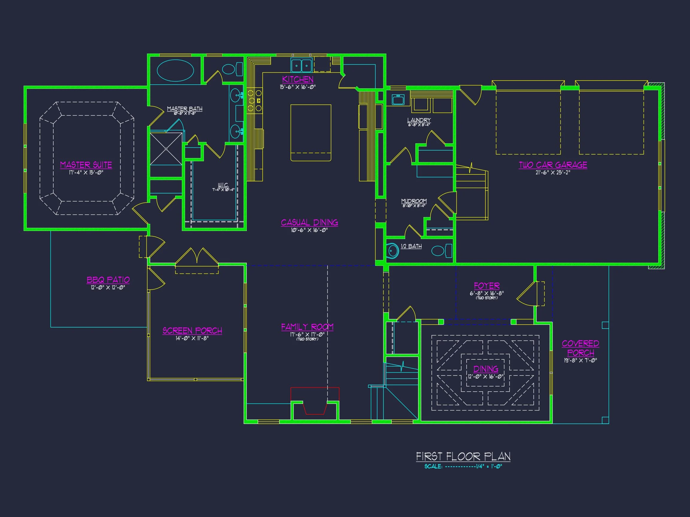 Traditional Craftsman house Plan with 2-Story Floor Design