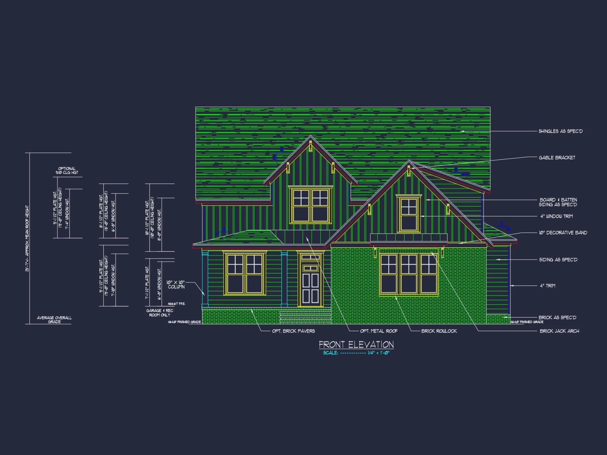 Traditional Craftsman house Plan with 2-Story Floor Design