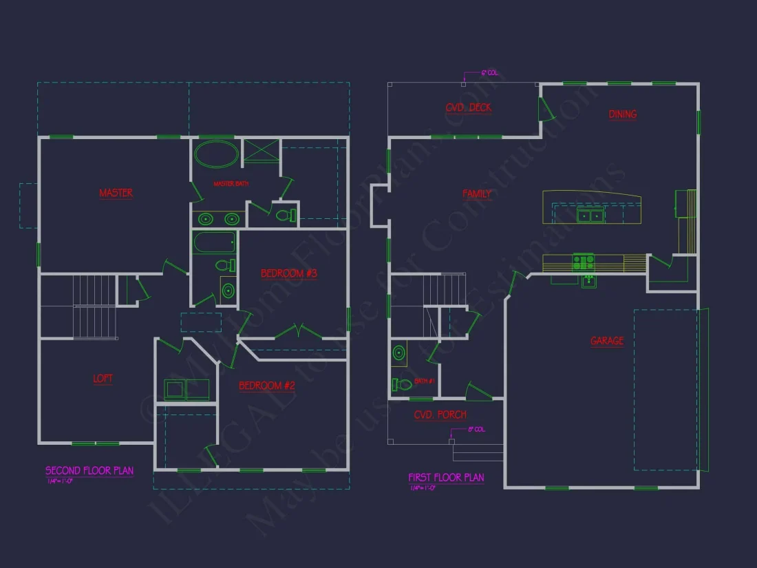 Efficient house Plan: CAD Floor Designs with Blueprint Layout