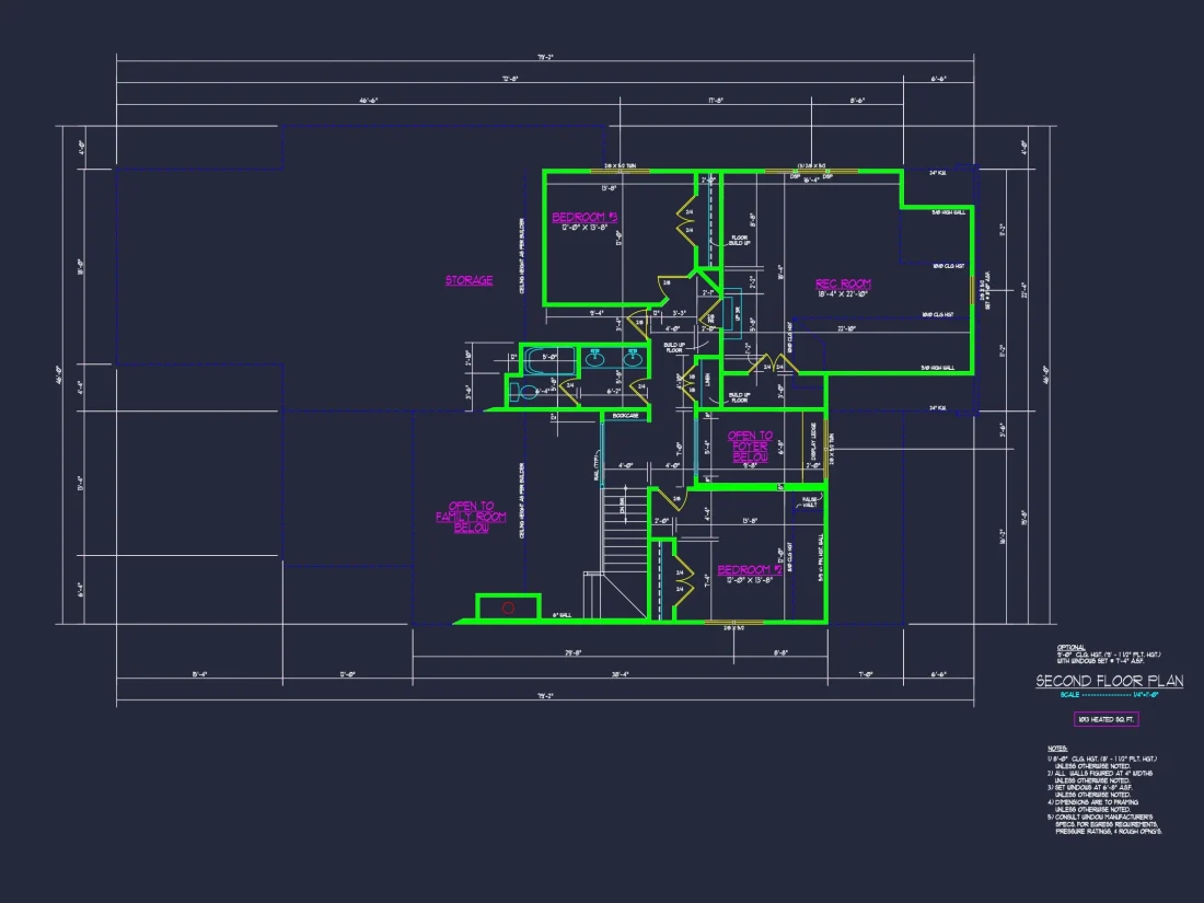 Elegant house Floor Plan with CAD Designs & Blueprint Features