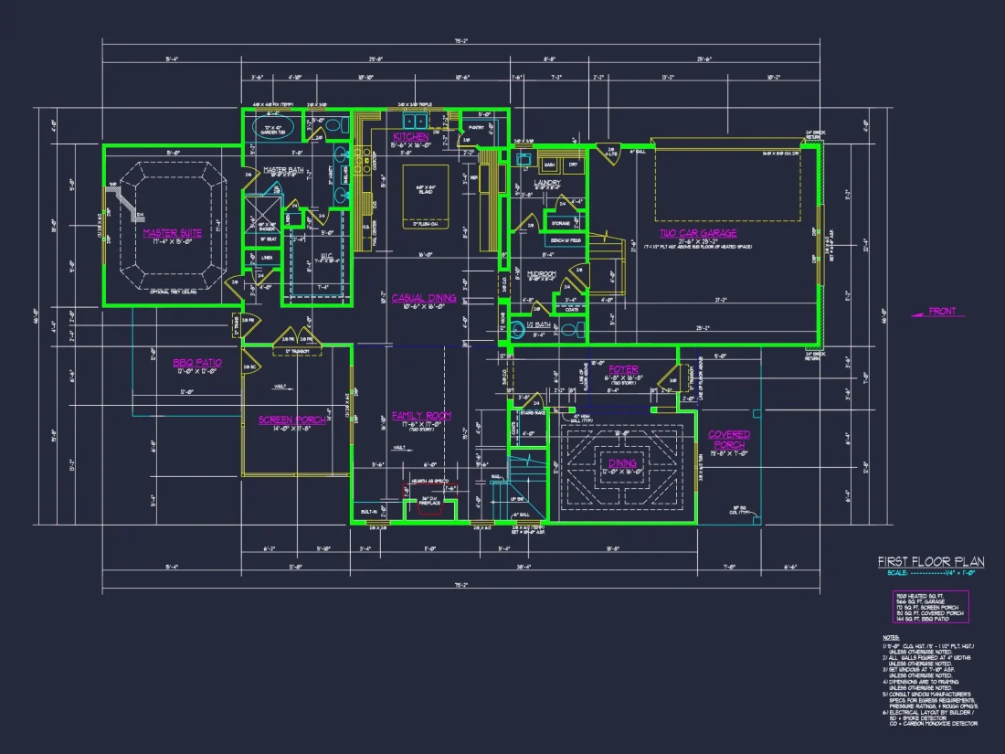 Elegant house Floor Plan with CAD Designs & Blueprint Features